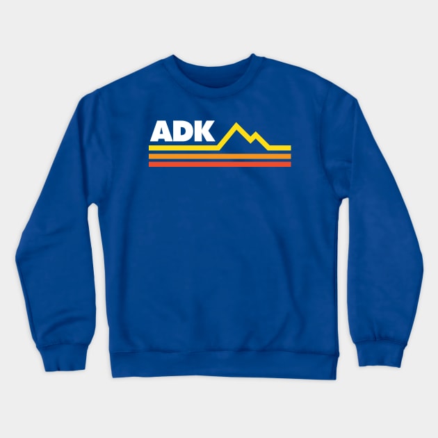 ADK Adirondacks Retro Vintage New York Mountains Crewneck Sweatshirt by PodDesignShop